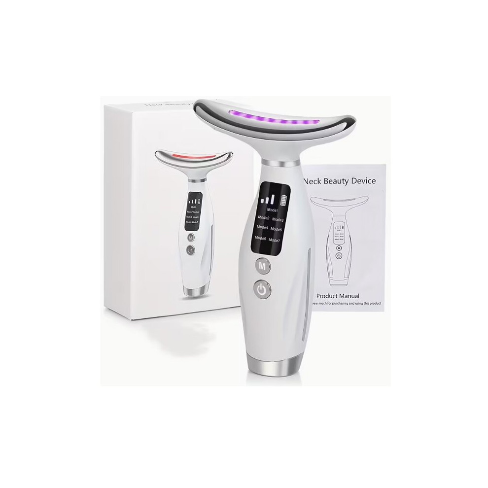 Facial and Neck Massager Rechargeable with 7 Modes Vibration Heating Massage for Home Skincare