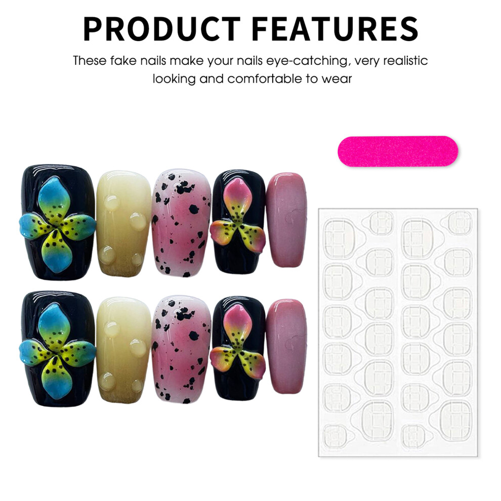 Penghui-Toys (Xs) 10Pcs Short Square Press On Nails Long Lasting Use Reusable Resin Fake Nails For Fingernail Diy Decoration