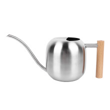 1200ML Stainless Steel Watering Can with Long Spout & Wooden Handle