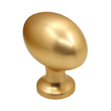 (Copper Wire Drawing) Metal Drawer Pull Handle Single Hole Pigeon Egg Shape Gold Cabinet Wardrobe Cupboard Door Knob Hardware Fitting