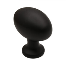(Black) Metal Drawer Pull Handle Single Hole Pigeon Egg Shape Gold Cabinet Wardrobe Cupboard Door Knob Hardware Fitting
