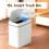(White single mode (battery model)) Auto Bathroom Trash Can w/ Lid, Large Capacity 4
