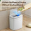 (White single mode (battery model)) Auto Bathroom Trash Can w/ Lid, Large Capacity 6