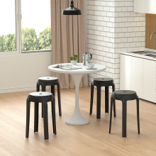 Set of 10 Plastic Stackable Round Stools Set