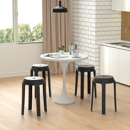 Set of 10 Plastic Stackable Round Stools Set
