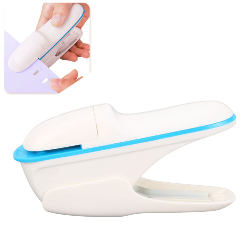 Portable White Stapleless Stapler for 8 Sheets A4 Paper Binding