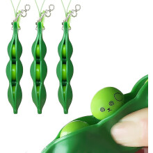 Portachiavi comprimibile con design a edamame, piselli e soia; espressione carina quando viene schiacciato per alleviare l'ansia