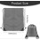 Drawstring Backpack 2 Pack, Grey Lightweight Foldable Sports Gym Bag, Large Capacity Water Resistant Polyester 3