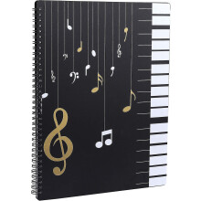 Pasta para Partituras A4 30 Bolsos Anti-Deslizante, Proteção para Documentos e Música de Piano Coral