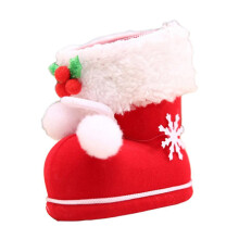 Kerstschoentjes, snoepzakje in de vorm van een kerstsok, set van 2, kerstboomversiering, maten mini/S/M/L, cadeauverpakking van fluweelachtige stof
