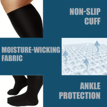 Chaussettes de Compression Cuivre 15-20mmHg pour Mollets Larges - Soutien de la Circulation pour Style de Vie Actif