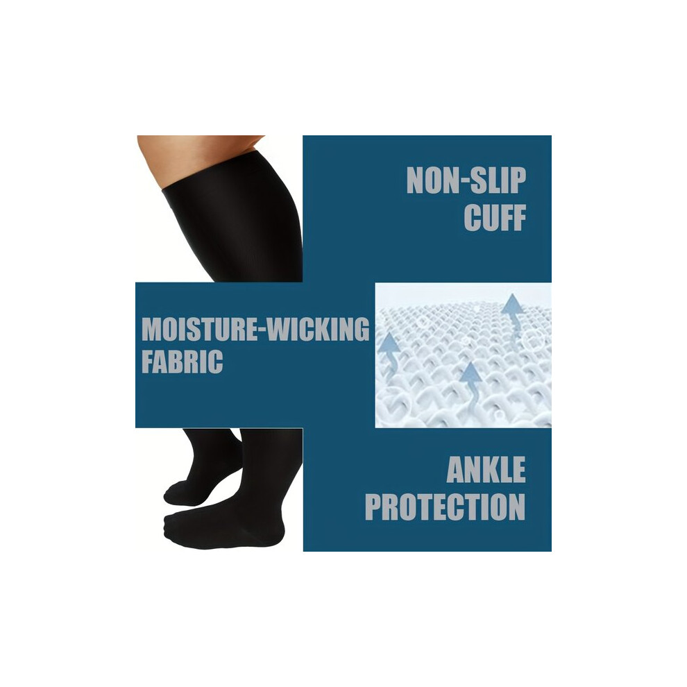 Copper Compression Socks 15-20mmHg Wide Calf Knee High for Men Women, Circulation Support for Active Lifestyles