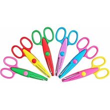 Children's Scissors 6-Piece Set with Safety Rounded Tips Serrated Edges, 13.5cm Craft Scissors for School Home