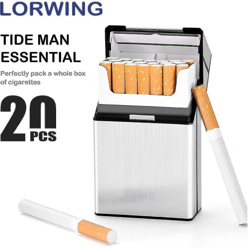 Aluminium Cigarette Case 2-Pack, Durable Large Capacity Metal Holder for Full Pack Storage 1