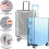 Capa de Proteção Transparente para Mala de Viagem 20 Polegadas Reutilizável em PVC com Fecho de Velcro 3