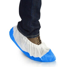 Disposable Shoe Covers, Non-Slip Waterproof, Breathable Thickened Non-Woven, Pack of 50 for Home & Hospital (Blue, White)
