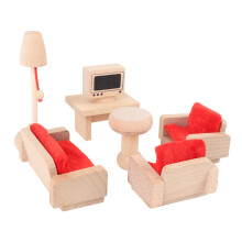 Buche 6-teiliges Miniatur-Set: Sofa 9x4,2x4,5 cm