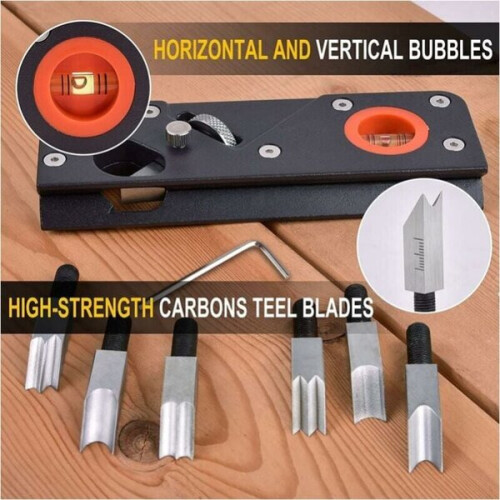 Ξύλινο Γωνιακό Πλάνι με 7 Κεφαλές, Ρυθμιζόμενο Βάθος για Ξύλο και Drywall 2