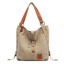 Dames Schoudertas Khaki 13L Dagelijkse Commutertas met Haspelsluiting voor 14 Inch Laptop