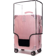 Herbruikbare, transparante PVC-kofferhoes voor een trolleykoffer van 50 cm (20 inch), met klittenbandsluiting, kras- en vlekbestendig.