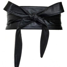 Cinturón Largo para Mujer Negro 220 cm Piel Sintética 8.5 cm de Ancho para Vestidos y Suéteres