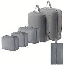 Compression Storage Bags 6-Piece Set for Travel Suitcase Organisation, Space Saving Luggage Organisers
