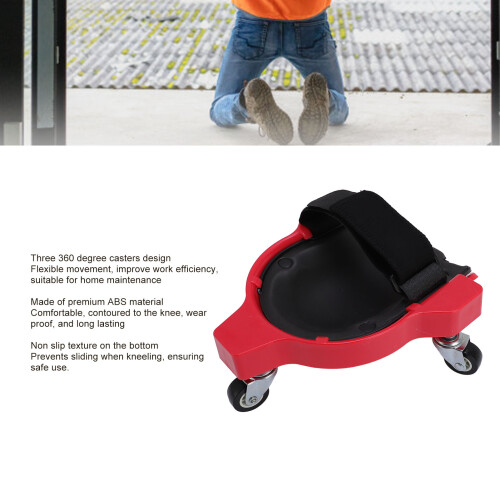 Rolling Knee Pad 360 Degree Casters Red 2