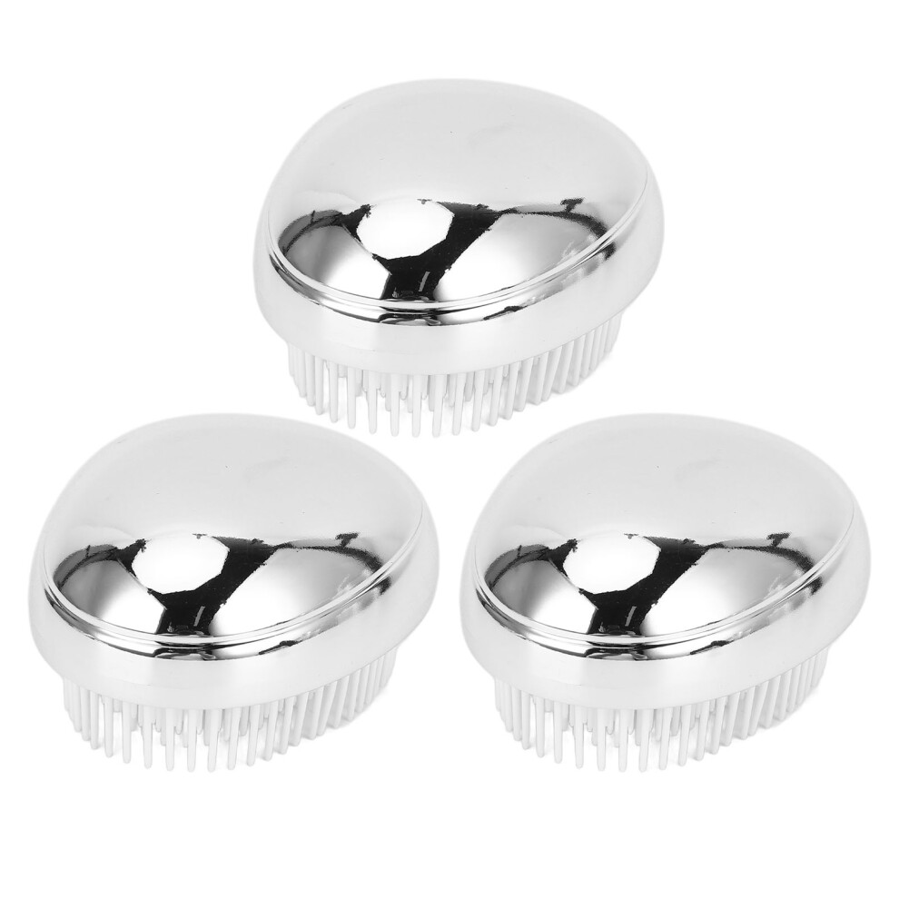 Silver 4Pcs Plating Egg Shape Detangling Hair Brush Portable Comb For All Hair Types