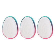 3pcs Egg Shape Hair Brush Set, Gradient Red/Blue, Detangling, ABS