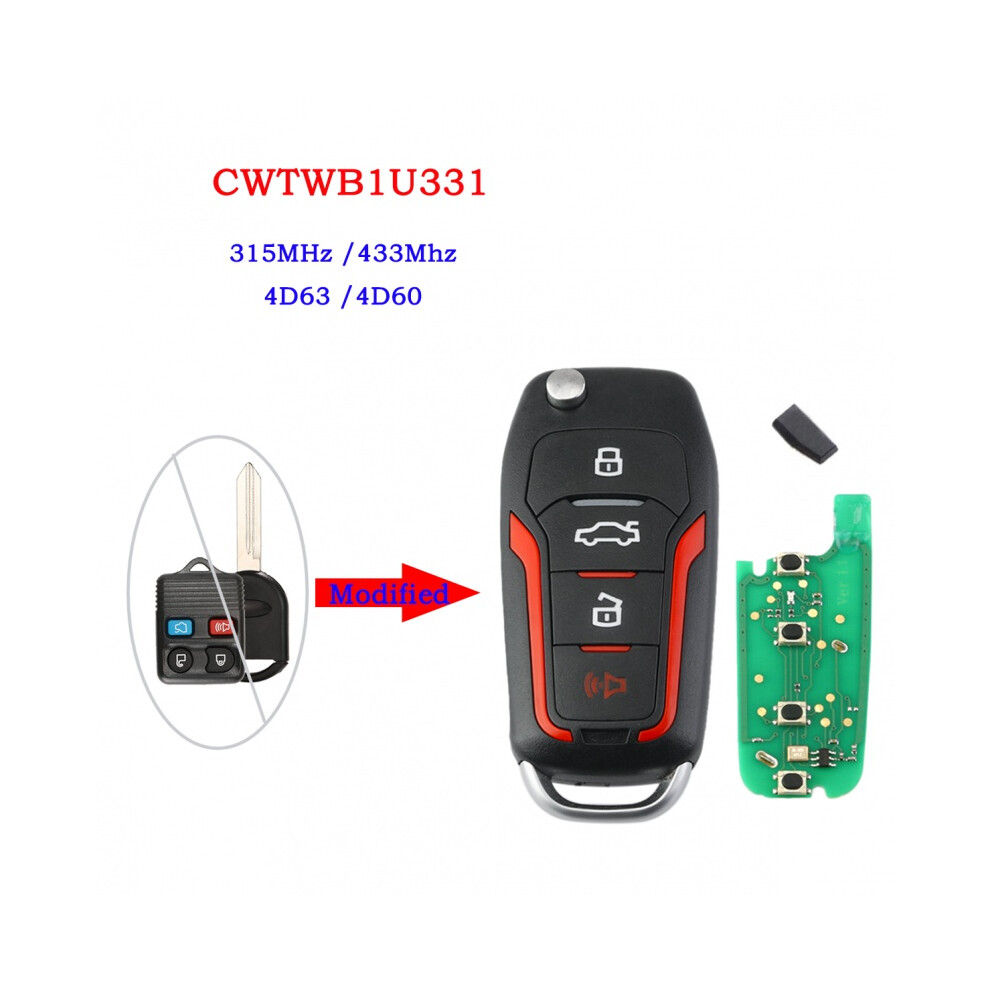 Cwtwb1u331 Modified Remote Car Flip Key For Ford F150 Explorer Focus Edge Escape Ranger Mustang Flex Mercury Lincoln 6935161671841