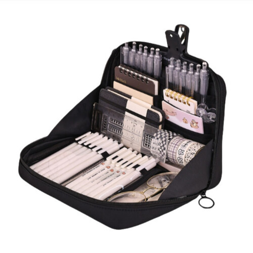 Multifunktionales 12-lagiges Federmäppchen Organizer Black