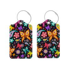 Gepäckanhänger und Ausweishalter aus PU-Leder MultiColor Schmetterling