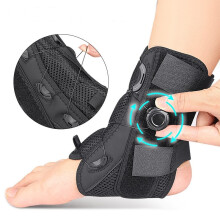 Verstellbare Knöchelbandage mit Rechtsdrehung – Kompressionsunterstützung mit Aluminiumplatte und Stahlkabel S