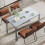 Homcom HOMCOM Modern Rectangular 4 Seater Dining Table with Tempered Glass Top 7