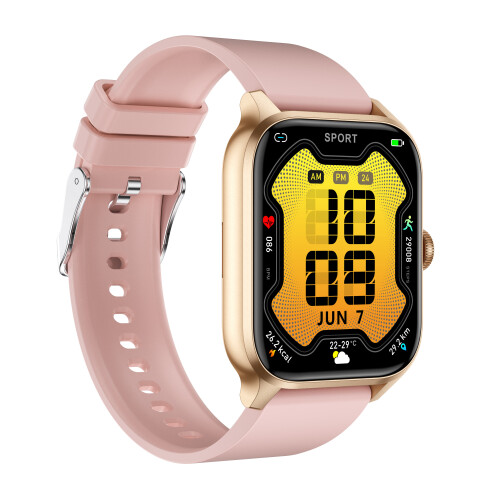 Smartwatch mit Herzfrequenz, Blutdruck, Blutsauerstoff, Schrittzähler Champagne 2