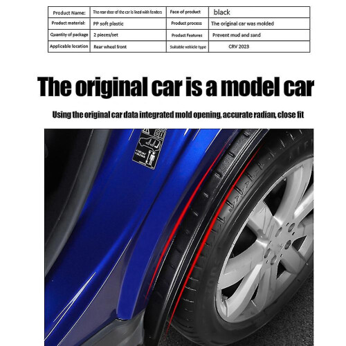 Mud Flaps Compatible with 2023 Models, Black PP Plastic Rear Mudguards for Wheel Protection 2