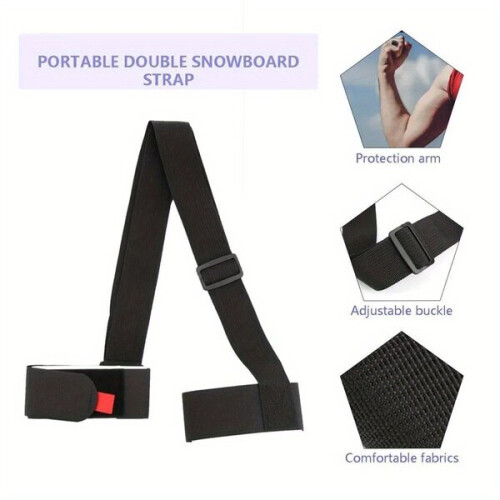 Ski Pole Shoulder Strap, Adjustable Length, Universal Fit Carrying Strap for Ski Equipment 1