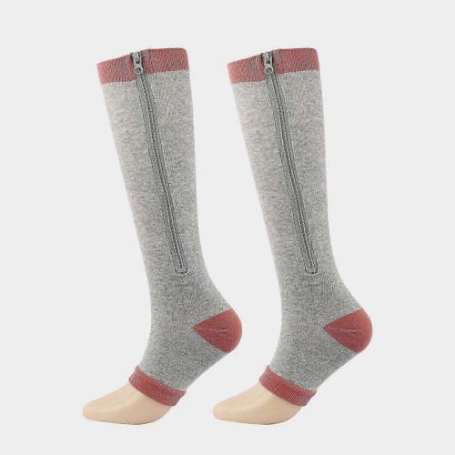 (Grey, XXL) Women's Thickened Medical Compression Socks for Leg Support & Circulation 1