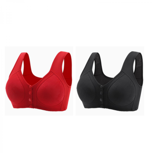 (black, 36) Front Closure Wire-Free Bras for Older Women, Comfortable & Convenient 1