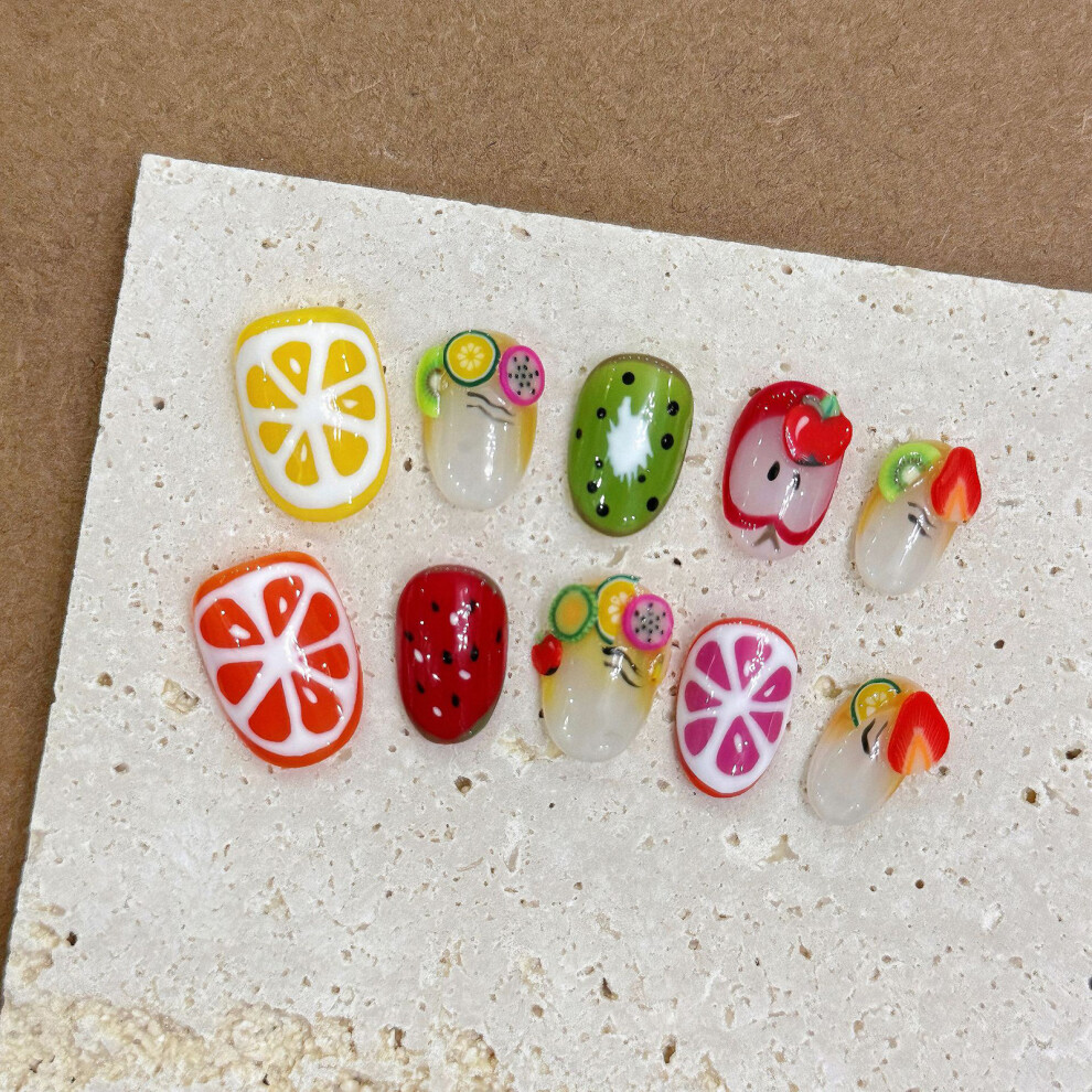 Dachuang Beauty (S) Fruit Pattern Fake Nails For Women - Safe & Smooth