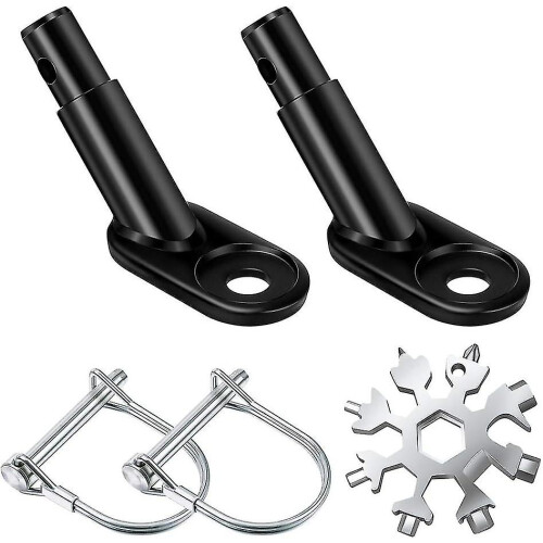 Bicycle Trailer Hitch, 2 Sets, Steel Construction with Black Enamel Coating for General Bicycles Strollers, Includes Multi-Function Tool