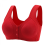 (red, 38) Front Closure Wire-Free Bras for Older Women, Comfortable & Convenient 1