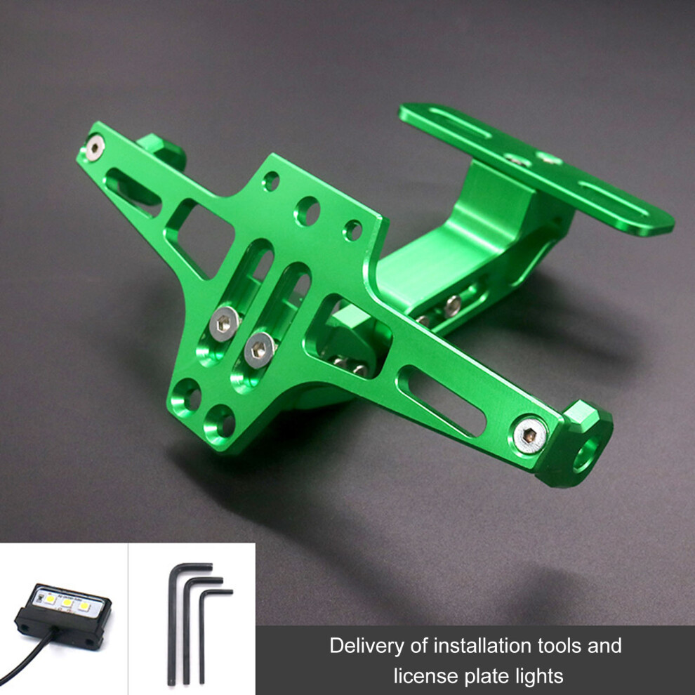 (Green) Universal Led Motorcycle License Plate Holder Green 6957086530836