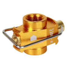 Camping Gas Converter Gas Saver Plus with Pressure Relief Button, Aluminium Alloy Copper, Adjustable Regulating Valve for Camping Hiking