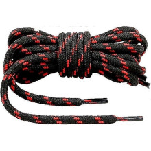 Runde Schnürsenkel – Strapazierfähige, reißfeste Schnürsenkel für Wander- und Trekkingschuhe (2 Paar, 1,4 m, schwarz/weiß, schwarz/rot)
