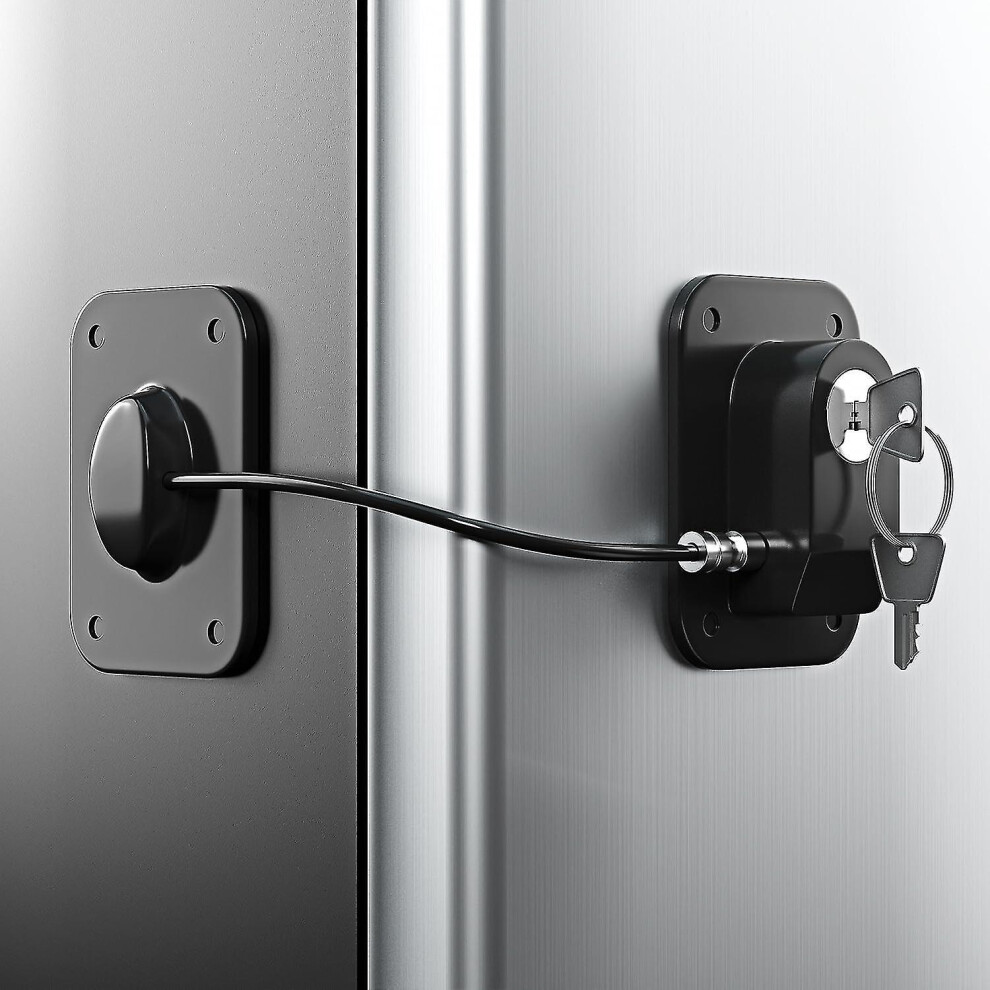 Fridge Safety Lock Compatible with Standard Refrigerators and Freezers, Child Proof Key, No Drilling 3M Adhesive for Cabinets