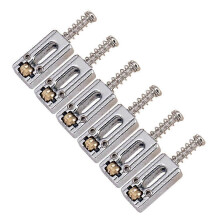 Electric Guitar Tremolo Bridge Saddles, 6-Pack Metal Roller Saddles in Silver for Tremolo Systems Electric Guitars