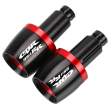 (Red) Poignées de guidon universelles pour moto HONDA CBR954RR 2002-2003 avec embouts de guidon et bouchons de contrepoids