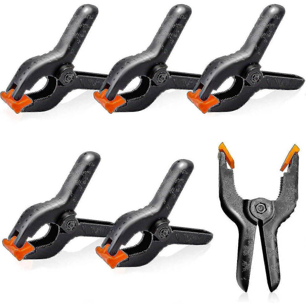 Spring Clamps 6-Pack, 3.75 Inch Opening With Rotatable Head For Photo Studio Backdrop Woodworking 6901508304536