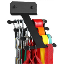 Metal Resistance Band Rack Wall Mounted, Anti Tangle Storage Organiser with Screws, Fishbone Design for Home Gym (20x15cm)